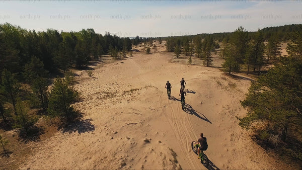 Fatbiking in sand dunes: Summer adventure in Luleå (drone footage)