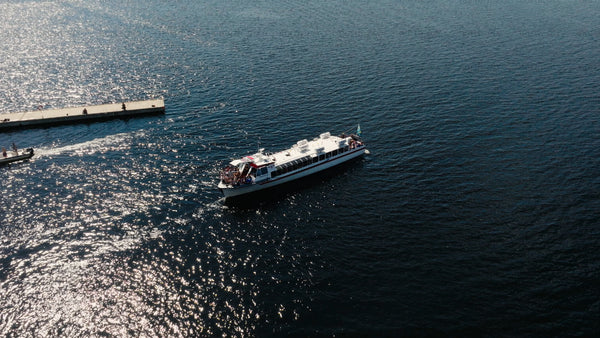 Tour boat on Luleå river: A sunny summer day