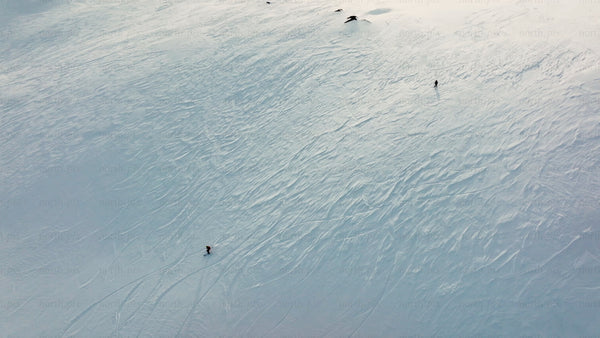 Skiing in Riksgränsen: Aerial view of winter sports