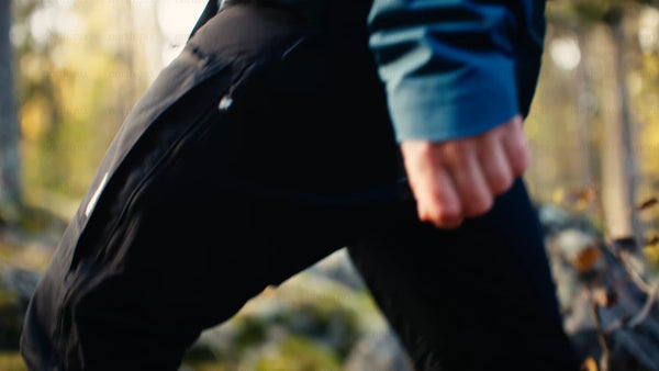 Hiking through autumn forest in Luleå: Golden hour close-up