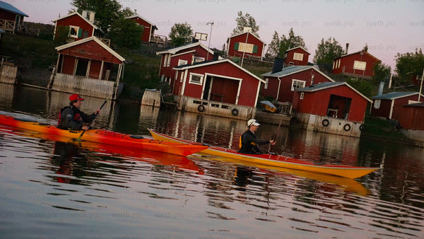 Kayaking at twilight in the Luleå archipelago