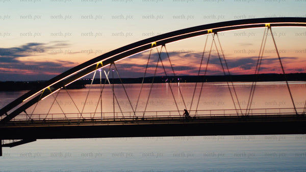 Sunset bike ride over Luleå river