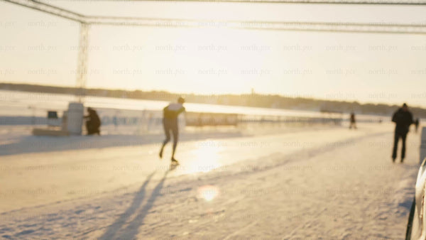Ice skating in Luleå: A bright winter day on the frozen track