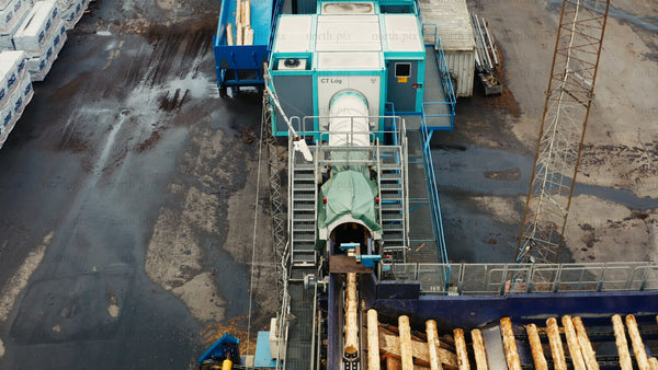 Automated log processing at a lumber mill: Forestry industry in action