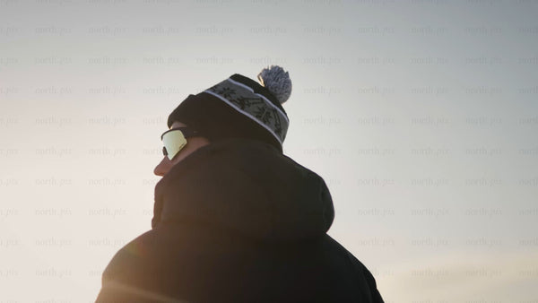 Winter sunrise over snowy landscape in Luleå