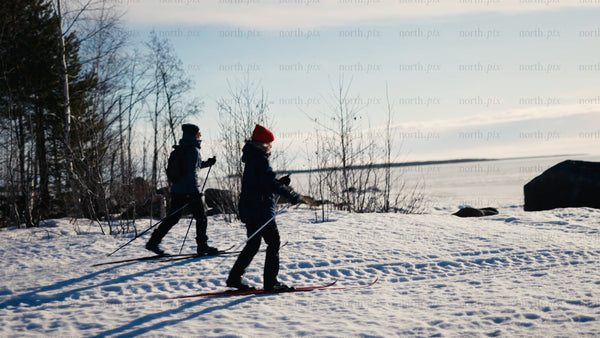 Cross-country skiing in winter on the Luleå archipelago