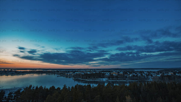 Day to night timelapse over Luleå