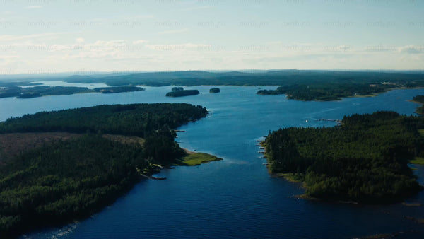 Summer in Luleå archipelago: Drone view of islands, water, and forest
