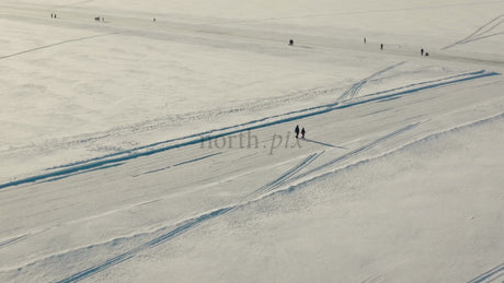 Winter Wonderland in Lulea, Sweden: Aerial Drone Footage of Snowy Landscape and Frozen Lake Activities