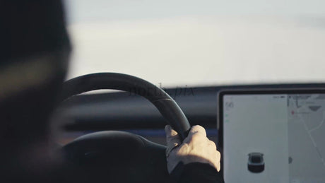 Driving a Tesla/Car on a Ice Road in Luleå, Sweden
