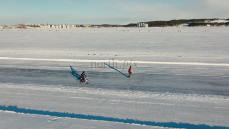 Winter Fun in Lulea: Skating and Biking on a Frozen Lake