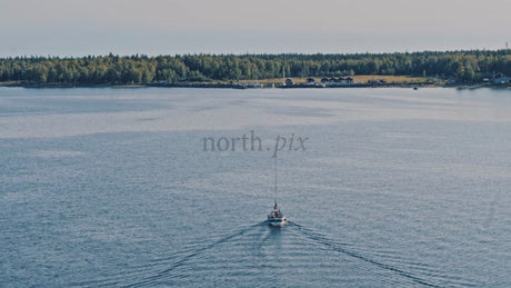 Sailboat in Summer Day, Junkön Archipelago, Luleå, Sweden