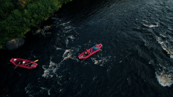 River rafting in Gunnarsbyn during summer