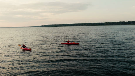 Kayaking at Sunset in Lulea: An Aerial View of Tranquil Waters