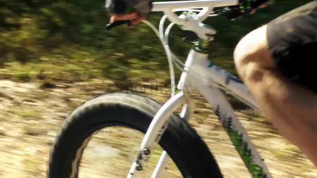 Fatbike Biking POV: Summer Day on a Forest Trail in Lulea, Sweden