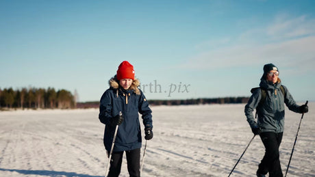 Cross-Country Skiing in the Luleå Archipelago on a Bright Winter Day