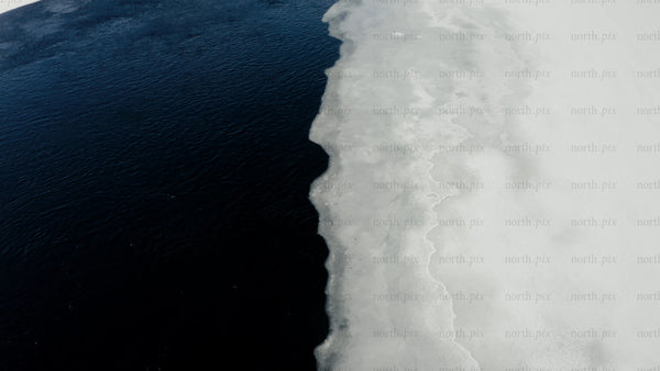 Frozen river in Luleå: A winter to spring transition