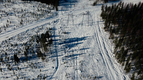 Markbygden Wind Farm: Aerial Drone View in Winter, Sweden