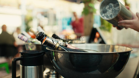 Cooling Drinks in Ice Bucket at an Outdoor Summer Party in Lulea