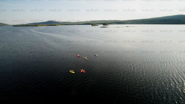 Summer kayaking in Luleå: A drone's eye view of a paddle