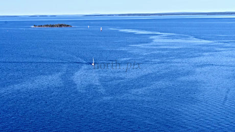 Summer Sailing in the Junkön Archipelago, Lulea, Sweden: A Bright Day Drone View