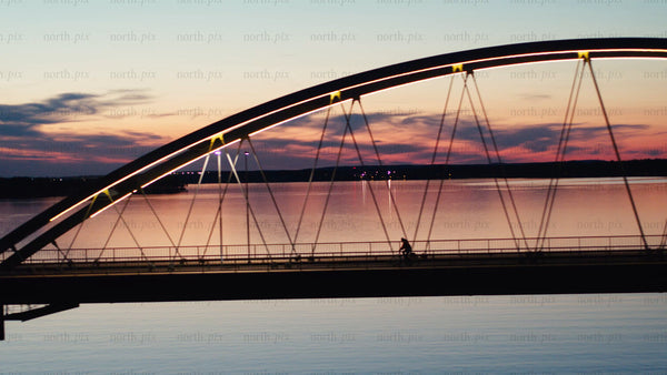 Sunset bike ride over Luleå river