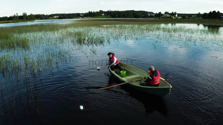 Crayfish Traps Being Set in a Lake in Sweden on a Summer Day