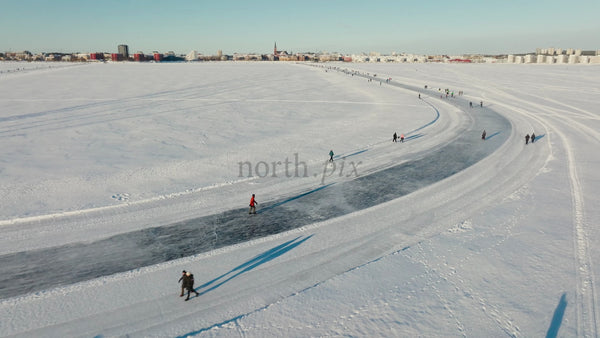 Winter Wonderland in Luleå: Ice Skating and Walking on a Frozen Lake