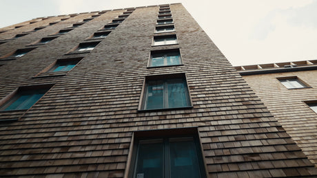 Modern Wood Architecture: High-Rise Apartment Building With Tile Facade