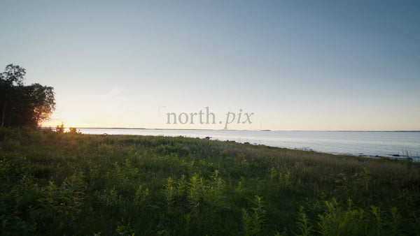Summer Sunset Drone Footage Over the Luleå Archipelago, Sweden