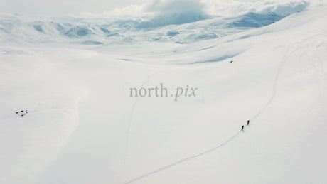 Skiing in Riksgränsen: Aerial View of Winter Landscape