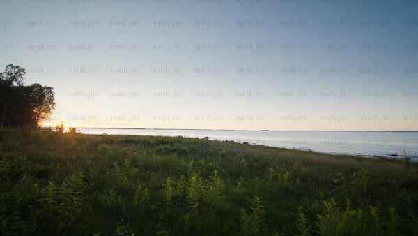 Summer sunset drone footage over the Luleå archipelago