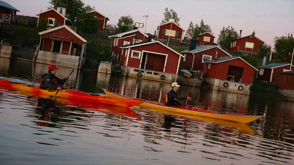 Kayaking at twilight in the Luleå archipelago