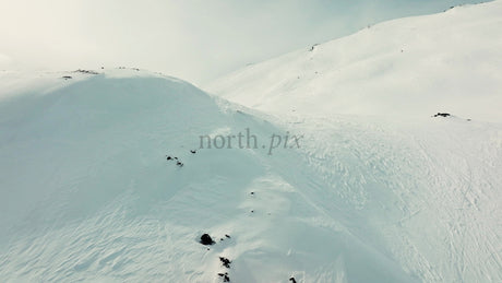 Snowy Mountain Landscape in Riksgransen, Sweden - Aerial Drone View