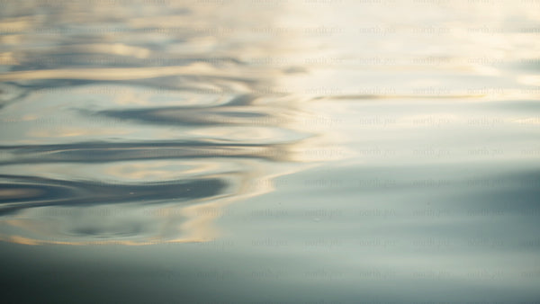 Golden light reflecting on calm water surface