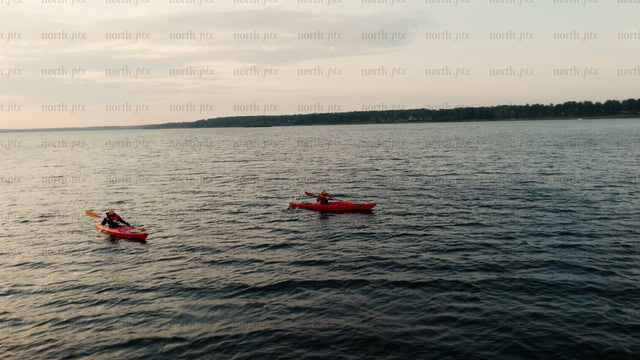 Kayaking at sunset in Luleå: An aerial view of waters