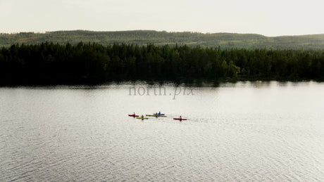 Summer Evening Kayaking in Luleå, Sweden: A Serene Drone View of Nature's Beauty