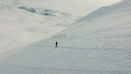 Skier in Riksgransen, Sweden: Winter Backcountry Skiing Adventure