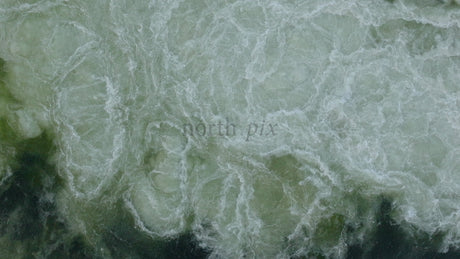 Aerial View of Hydro Power Station Dam Releasing Water in Winter