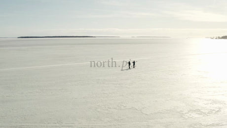 Winter Cross-Country Skiing on Frozen Lake in Luleå, Sweden