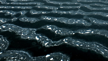 Aerial View of Frozen Lake in Arvidsjaur, Sweden, Winter Landscape