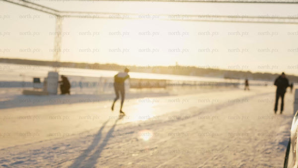Ice skating in Luleå: A bright winter day on the frozen track
