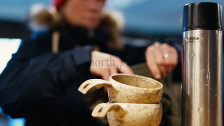 Winter Day in Luleå Archipelago: Preparing a Warm Drink in a Wooden Kuksa
