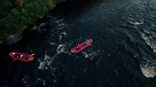 River rafting in Gunnarsbyn during summer