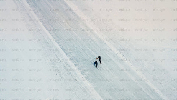 Winter wonderland: Cross-country skiing on a frozen lake in Luleå