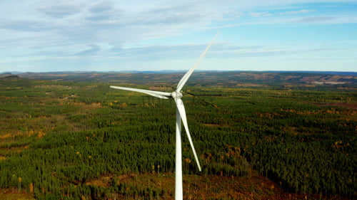 Markbygden vindpark: Flygfoto över hållbar energi på sommaren