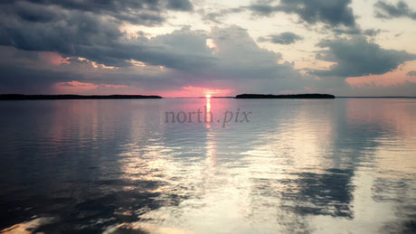 Summer Sunset Over Huvön Archipelago, Luleå, Sweden: A Drone's Perspective