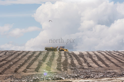 Dump truck on construction site during daytime