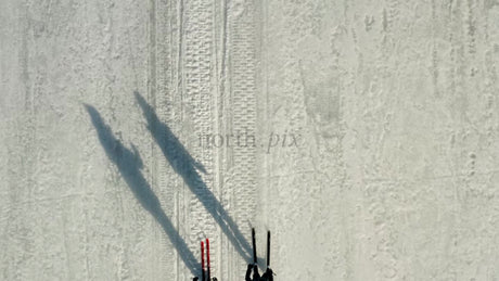Winter Cross-Country Skiing in Luleå, Sweden: An Aerial View of a Snowy Landscape