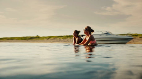 Women Swimming in the Baltic Sea at Golden Hour, Luleå Archipelago, Sweden